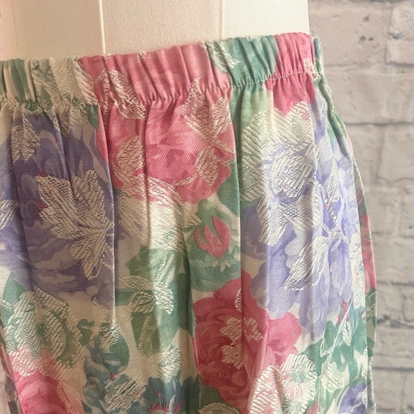 Vintage 80s Leslie Fay Skirt Set 2 Piece Deadstock Pastel Floral Suit Coquette - Picture 13 of 16